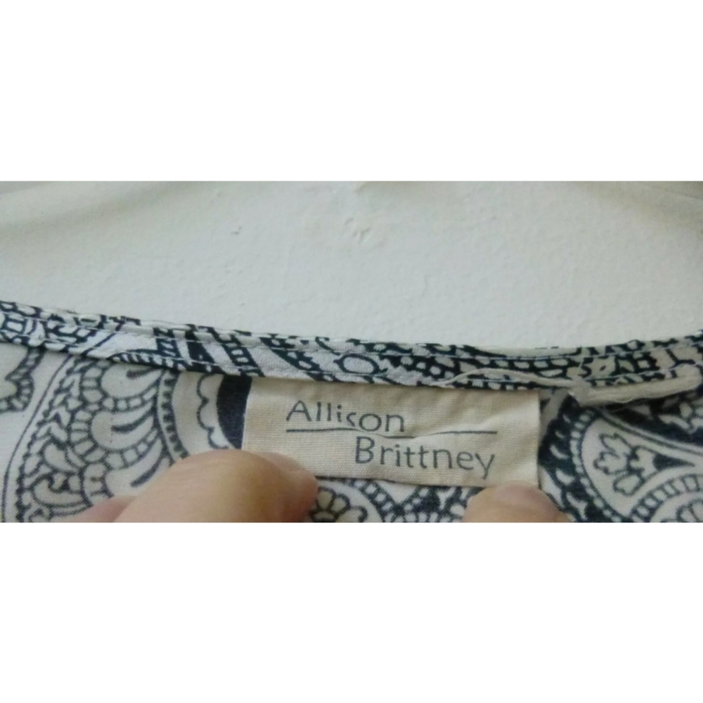 Women Top Size M Short Sleeve Allison Brittney Crew Neck Casual Elastic Waist - Picture 4 of 4